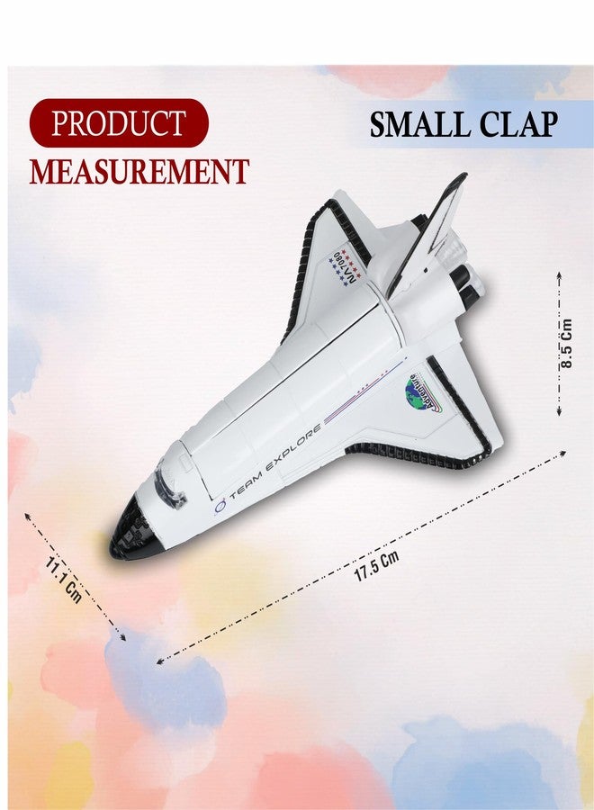 SMALL CLAP® Sonic Spacecraft Orbital Flight Vehicle| Pull Back Function | Openable Cargo Door| Human Voice & Rocket Firing Sound| Flasiing Cockpit & Rocket Exhaust Spacecraft for 3+Age (White) - Image 4